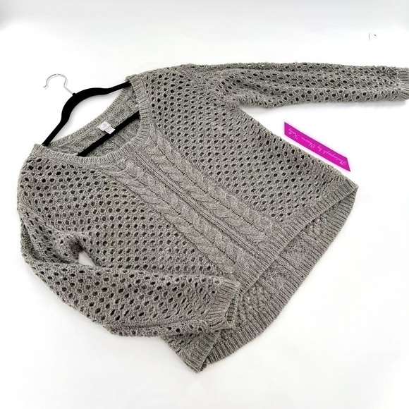 JC Penny Netted Sweater Wool Blend Grey Size XL - Picture 5 of 11